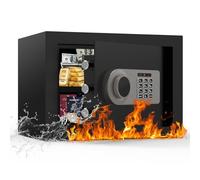 Diyife 16L Digital Home Safe Box with Keys- Upgraded 3 Anti-Theft Bolts, Heavy Duty SPCC Steel Money Safe with Alarm & Light, Dual Opening, Removable Shelf, Wall Mounting for Home/Office/Hotel