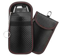 Diyife 2 Pack Car Key Signal Blocking Pouch Bag, Faraday Bag with Hook Securing Keyring for Keyless Car, Anti-Theft Waterproof Faraday Key fob Protector