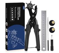Diyife Belt Hole Puncher for Leather, 6 Sizes, Effortless Dual-Lever Design