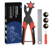 Diyife Belt Hole Puncher for Leather, 6 Sizes, Effortless Dual-Lever Design