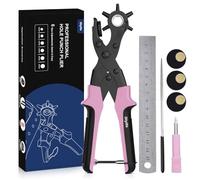 Diyife Belt Hole Puncher for Leather, 6 Sizes, Effortless Dual-Lever Design