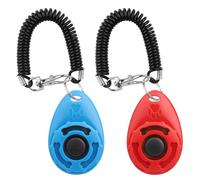 Diyife Dog Clicker, [2 PCS,Blue&Red] Pet Training Clicker with Wrist Strap for Dog Cat Horse