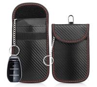 Diyife Faraday Pouch for Car Keys, [2 Pack] Car Key RFID Signal Blocking Pouch with Hook Securing Keyring, Waterproof Faraday Key fob Protector, Anti-Theft Signal Blocker, Remote Entry Smart Fob Case