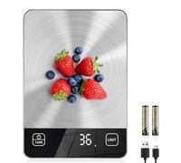 Diyife Large Rechargeable Kitchen Scales,15kg/1g, Stainless Steel Platform | 9×6.3in Large Size, 6 Units, Tare, Auto Shutoff, Wall Mount, USB Charge Food Scales for Baking, Cooking, Battery Included