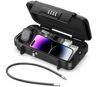 Diyife Portable Safe Box, [Waterproof] Travel Safe Combination Case, Anti-Theft Security Box with 4-digital Code, Lock Box with Removable Wire Rope for Hotels, Travel, Sports, Venues, Office, Vacation