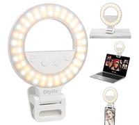 Diyife Selfie Ring Light, [360° Rotation] Rechargeable 1000mAh 3-9h Working Time Ring Light for Phone, 60 Led 10 Brightness Levels, Phone Light Clip on Laptop for Selfie, Vlog, Makeup, Live Streaming