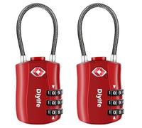 Diyife TSA Luggage Locks, [2 Packs] 3-Digit Security Padlock, Combination Padlocks, Code Lock for Travel Suitcases Luggage Bag Case etc. Red