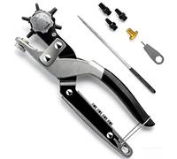 Diyife Upgraded Leather Hole Puncher-Magnetic Storage,Dual-Purpose Wrench, 3 Secondary Precision Spare Punching Heads,6 Sizes for Belts/Bags/Pet Collars/DIY Crafts, 40CR Alloy & Rust-Proof Copper Base
