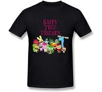 Diyilu Men's Happy Tree Friends Poster T Shirt Black XXL