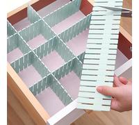 DIYJEP 16 Pcs Drawer Dividers, Adjustable Drawer Organizer, Drawer Separators 37 x 7 cm DIY Cut at Will for Tidying Clutter Underwear Makeup Clothes Sock in Kitchen Bathroom Office Nursery (Blue