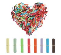 DIYJEP 400Pcs Mini Paper Scrolls, Writable Colorful Scrolls Paper with Mini Metal Rings, Write-On-It Valentine Message Paper for Letter DIY Decorations Anniversary Valentine Birthday Stocking Stuffer