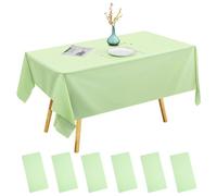 DIYJEP 6 Pack Sage Green Disposable Table Cloth, 137x274cm Plastic Tablecloth, Rectangle Large Party Tablecloths, Plastic Table Cover for Picnic Baby Shower Wedding Birthday Christmas Decorations