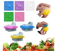 DIYJEP 8Pcs Vegetable Brush Potato Scrubber for Food, Fruit and Veggie Scrubbing Brushes, Cleaning Tool with Silicone Non-Slip Grip, Gadgets for Kitchen Washing Fruit Carrots Mushrooms