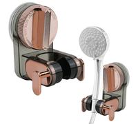 DIYJEP Shower Head Holder Wall Mount, Removable Suction Shower Holder Bracket, Height Angle Adjustable Shower Spray Holder, No Drilling Bathroom Accessories for Handheld Shower Head