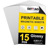 DIYMAG 15Pcs Printable Magnetic Sheets, 8.3x11.7inch Flexible Magnet Sheets Glossy Magnets Paper Non Adhesive Make Refrigerator Photo for Inkjet Printer, Photo Sheet for DIY Crafts