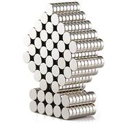 DIYMAG 300 PCS Small Refrigerator Premium Brushed Nickel Fridge, Office Magnets, 6x2 mm