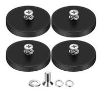 DIYMAG 4Pcs Rubber Coated Anti-Scratch Mounting Magnets, 30LBS Neodymium Magnet Base with M5 Threaded Studs，Strong Magnets Hold The Base for Light Bar Mirror Camera Tool （4 Pack,1.69 Inch）