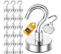 DIYMAG NE16-20P Magnetic Hooks, 25Lbs Strong Magnet Hooks for Kitchen, Home, Cruise, Workplace, Office and Garage, Pack of 20