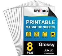 DIYMAG Printable Magnetic Sheets, 8Pcs 8.5 x 11 Inch Flexible Magnet Sheets Glossy Non Adhesive Magnetic Paper for Inkjet Printer Photo DIY Crafts