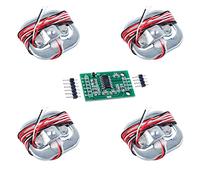 DIYmalls 4pcs Load Cell 50kg Weight Sensor Half-bridge Strain Gauge Human Body Scale +1pcs HX711 Amplifier AD Weighing Module for Arduino