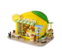 Diymnhaus-DIY Mini Dollhouse Kit Forest Fruit Town Series Miniature House Building Model Adult Assembly Kit 3D Construction Model Creative Gift (Little Hedgehog Fresh Lemonade Stand)