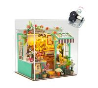 Diymnhaus-DIY Miniature Dollhouse Kit Wooden Assembly Romantic Garden Cottage Building Model Mini Dollhouse with LED Lights Dust Cover and Music Box Adult Creative Birthday Christmas New Year Gift