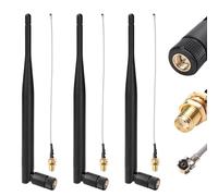 diymore 3Pack LoRa Antenna 915MHz With 15cm Adapter,Cable 90° Right-Angle,5DBi Omnidirectional Rubber Rod Antenna for LoRa & Meshtastic Long-Range Communication