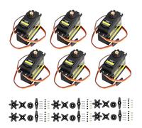 diymore 6PCS Servo Motor(Upgraded version), All Copper Gear High Speed Torque13KG Digital Servo,Double Ball Bearing for RC Helicopter Airplane Car Boat Robot Arm Controls