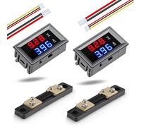diymore Digital Ammeter Voltmeter 2PCS DC 100V 50A LED Volt Meter Voltage Current Amp Blue + Red Dual Color Display Multimeter Amperage Meter Volt Amp Gauge Panel with 50A Current Shunt