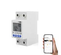diymore Single Phase Electric Meter,Smart Energy Meter KWh Meter,100-265V WiFi DIN-Rail Electricity Energy Meter,Digital Power Consumption Monitor with Smart Life/Tuya App