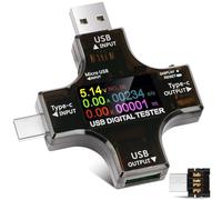 diymore USB Tester Meter,2-in-1 USB-C Digital Multimeter Current Meter,DC4-30V 0-5A Type C Power Voltage Voltmeter, Battery Capacity Ammeter Power Bank Fast Charger Detector