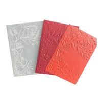 DIYology 3D Christmas Leaves Embossing Folders for Cards Making Berry Branches Embossing Folder Stencils for DIY Paper Crafts Scrapbooking Polymer Clay Decoration
