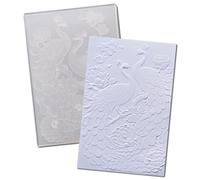 DIYology 3D Peacock and Flowers Embossing Folders for Card Making, Birds Floral Texture Embossing Folder Template for DIY Paper Crafts Scrapbooking Polymer Clay Decoration