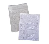 DIYology Happy Birthday Embossing Folders for Card Making, Birthday Words Embossing Folder Template for DIY Paper Crafts Scrapbooking Polymer Clay Decoration
