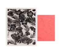 DIYology Hibiscus Flowers Plastic Embossing Folders for Cards Making Palm Leaves Texture Embossing Stencils for DIY Paper Crafts Scrapbooking Album Photo Decoration