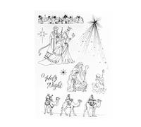 DIYology Holy Night Clear Stamps for Card Making or Journaling Star of Bethlehem Jesus Born Silicone Stamps for Scrapbooking Photo Album Gift Tags and Other Paper Crafts Decoration