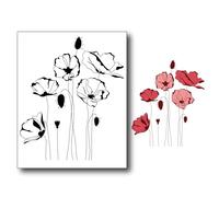 DIYology Poppies Clear Stamps for Card Making Blossom Poppy Flowers Silicone Stamps for Scrapbooking Photo Album and Other Paper Crafts Decoration
