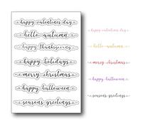 DIYology Seasonal Holiday Sentiment Clear Stamps for Card Making or Junk Journals Valentine's Day Christmas Phrase Silicone Stamps for Scrapbooking Photo Album and Other Paper Crafts Decoration