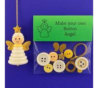 DIYs Button Christmas Ornaments Craft Kit | DIYs Button Santa Making Set | Funny Angel Snowman Buttons Art Christmas Tree Decorations | Novelty Buttons Ornament Pendant Craft Kits for Kids & Adults