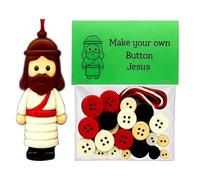 DIYs Button Nativity Scene Kit, Nativity Scene Christmas Button Ornament Craft Kit, Make Your Own Buttons, Hanging Jesus Mary Tree Decorations, Religious Christmas Pendant Making Set