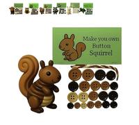 DIYs Christmas Button Ornament Making Set, DIYs Squirrel Button Christmas Tree Ornament Kits, Handmade Buttons Craft Set, Hanging Animal Pendant Decoration, Make Your Own Buttons Squirrel
