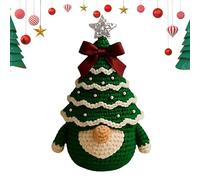DIYs Crochet Christmas Tree Gnome Kit | Christmas Gnome Crochet Kit for Beginners | Gonks Doll C-hristmas Tree Decorations Crocheting Kits | Cute Gnomes Knitting Starters Craft Kits for Adults & Kids