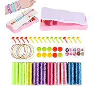 DIYs Hand Rope Braider Set, Friendship Bracelet Maker Kit for Girls, Colorful Jewelry String Maker Kit, Handmade Friendship Bracelets Rope Weaver Kit, Bracelet Maker Set for Kids