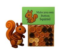 DIYS Highland Button Cow Craft Kit, Cute Button Christmas Ornament, Animal Theme Fun Tree Ornament Kit with Including Turtle Owl Rabbit Raccoon Squirrel,Squirrel