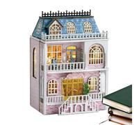DIYs Miniature House Kit - Openable Wooden Doll-house, LED Furniture Kit, Handmade Creative Room Model | Fun Craft Building Set, Decorative Home Accessory Gift for Family Friends Children Adults