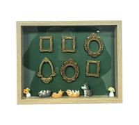 Diys Minis Museums Silhouetted Box, Shadows Frame Display Case, Personalize Photo Shadows with Figurine Personalize Diys Photo Memory Case