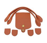 Diys PU Leather Bag Knitting Set PU Leather Handbag Making Set Flap Cover with Shoulder Strap Lock for Crochet Handbag Hollow Purse