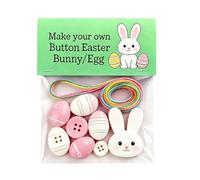 DIYs Rabbits Button Ornament Kit, Button Easter Ornament Set Make Your Owns Button Easter Decorations DIYs Hanging Ornament for Easter Basket Fillers