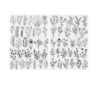 DIYs Sewing Stitching Paper - Washable Embroidery Template, Bohemian Floral Design Guide, Water-Soluble Craft Sheet, Dissolvable Stabilizer Accessory | for Towels, Cushions, Canvas Bags, Tablecloths