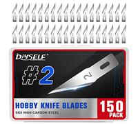 DIYSELF #2 Exacto Knife Blades, Exacto Replacement Blades, Sharp Art Knife Blades, Hobby Knife Blade Refills with Storage Case, 150 Pack Exacto Blades for Craft, Scrapbooking, Cutting (#2)